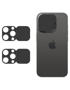 Cubierta de Cámara MakLuen para iPhone 15 Pro/Pro Max - Negro