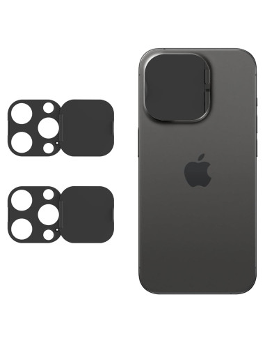 Cubierta de Cámara MakLuen para iPhone 15 Pro/Pro Max - Negro