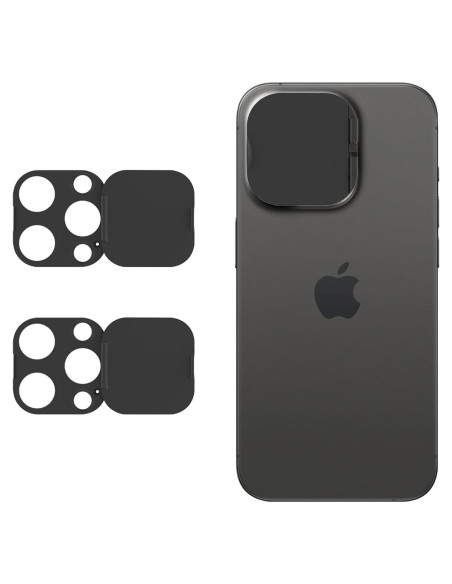 Cubierta de Cámara MakLuen para iPhone 15 Pro/Pro Max - Negro