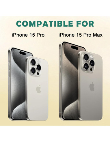 Cubierta de Cámara MakLuen para iPhone 15 Pro/Pro Max - Negro