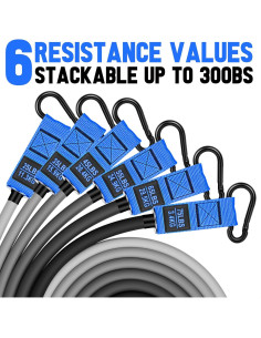 Bandas de Resistencia Pesadas BesBiu 300lbs con Mangos y Accesorios 2