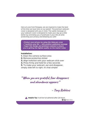 Cubierta de Webcam LoveFromPangaea - 3 Piezas, Protección Privacidad