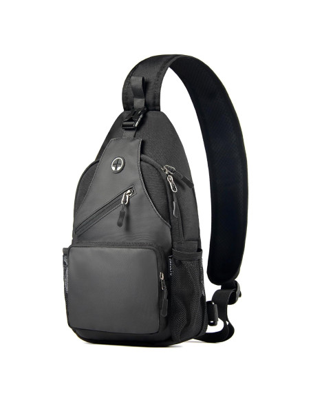 Bolsa Cruzada Javolto Negra con Correa Ajustable y Espacio Amplio