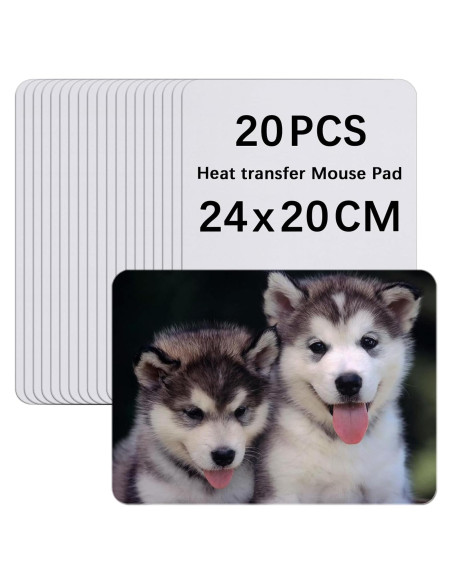 20 Alfombrillas de Ratón Blancas ORJ 24x20cm Personalizables