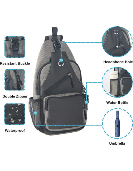 Bolsa Cruzada Javolto Negra con Correa Ajustable y Espacio Amplio