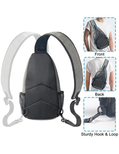 Bolsa Cruzada Javolto Negra con Correa Ajustable y Espacio Amplio