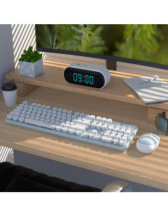 Teclado y Ratón Inalámbricos KKT Verde-Blanco 2.4GHz 2