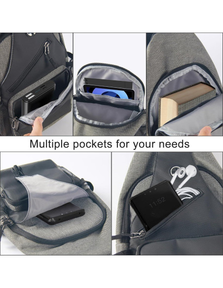 Bolsa Cruzada Javolto Negra con Correa Ajustable y Espacio Amplio