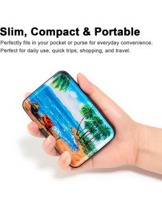 Tarjetero RFID Kaabao Slim Isla Tropical 10 Tarjetas 2