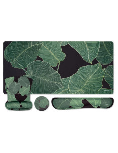 Conjunto Alfombrilla de Teclado y Ratón MOSISO Hojas Tropicales