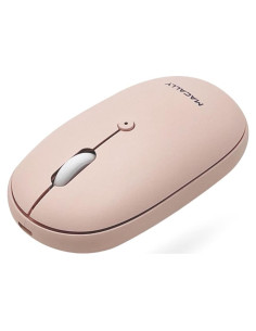 Ratón Inalámbrico Bluetooth Macally Rosa - Silencioso y Recargable