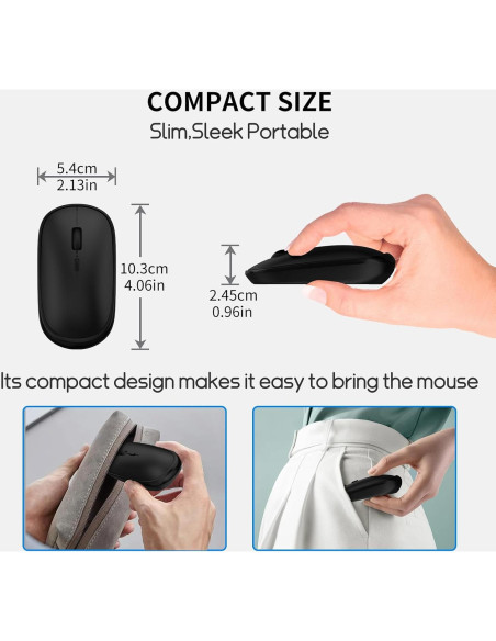 Ratón Inalámbrico Pequeño SHUNJINRUN 2400 DPI Silencioso