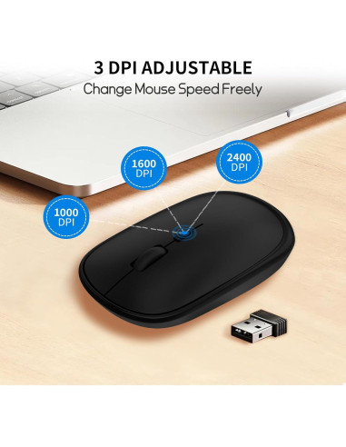 Ratón Inalámbrico Pequeño SHUNJINRUN 2400 DPI Silencioso