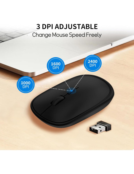 Ratón Inalámbrico Pequeño SHUNJINRUN 2400 DPI Silencioso