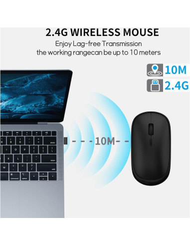 Ratón Inalámbrico Pequeño SHUNJINRUN 2400 DPI Silencioso