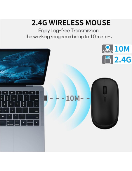 Ratón Inalámbrico Pequeño SHUNJINRUN 2400 DPI Silencioso