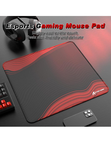 Alfombrilla de Ratón Gaming MAMBASNAKE CM02 25.4x12.7cm Negro Rojo