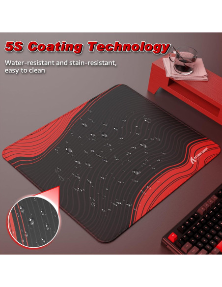 Alfombrilla de Ratón Gaming MAMBASNAKE CM02 25.4x12.7cm Negro Rojo