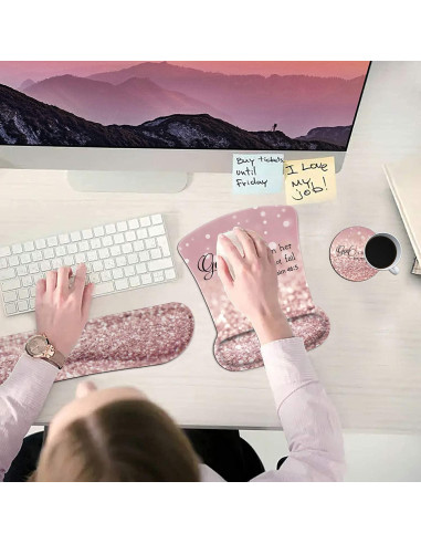 Juego de Soporte de Muñeca Ergonómico Yuxcfhjfe con Alfombrilla