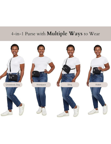 Baggallini Triple Zip Bolsa Cruzada Mujer 20x15 cm Resistente