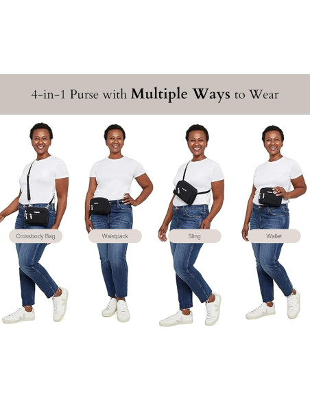 Baggallini Triple Zip Bolsa Cruzada Mujer 20x15 cm Resistente