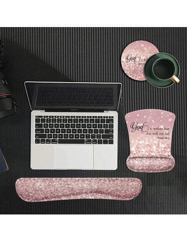 Juego de Soporte de Muñeca Ergonómico Yuxcfhjfe con Alfombrilla