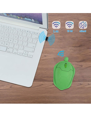 Ratón Inalámbrico Ergonómico Tortuga XINGBAOKEJI 1600 DPI Verde