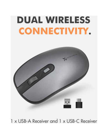 Ratón Inalámbrico Dual USB-C X9 - Multi Dispositivo - Gris