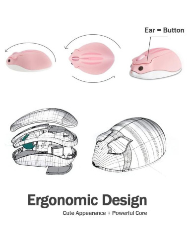 Ratón Inalámbrico Bluetooth Super Space Rosa 1200DPI