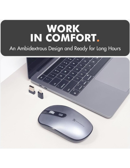 Ratón Inalámbrico Dual USB-C X9 - Multi Dispositivo - Gris