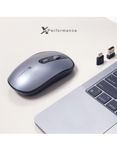 Ratón Inalámbrico Dual USB-C X9 - Multi Dispositivo - Gris