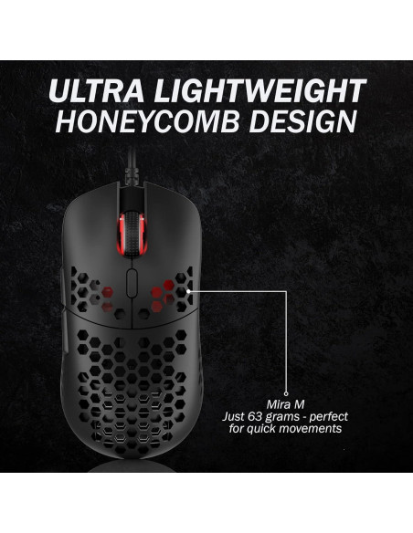 Ratón Gaming HK Gaming Mira M RGB Ultra Ligero 63g