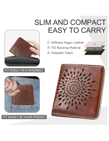 Cartera APHISON Girasol RFID de Cuero para Mujeres