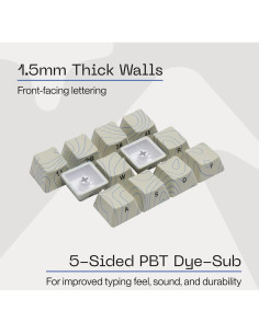 Teclas PBT Higround Seafoam Topograph para Teclados Mecánicos 123 Teclas 2