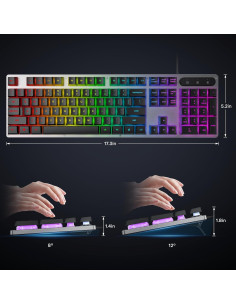 Teclado Gaming OMOTON Completo con Retroiluminación LED 2