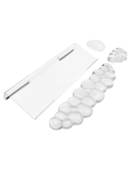 Soporte de teclado acrílico KEPUTAIER con reposamuñecas de gel 3 en 1 Soporte de teclado acrílico KEPUTAIER con reposamuñecas de gel 3 en 1