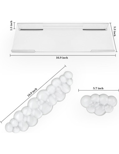 Soporte de teclado acrílico KEPUTAIER con reposamuñecas de gel 3 en 1