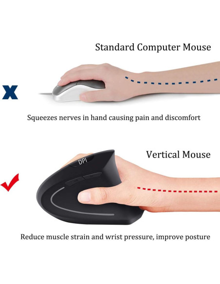 Ratón Inalámbrico Ergonómico More&Better Vertical 800-1600 DPI