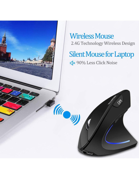 Ratón Inalámbrico Ergonómico More&Better Vertical 800-1600 DPI