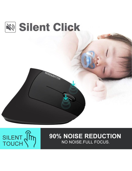 Ratón Inalámbrico Ergonómico More&Better Vertical 800-1600 DPI