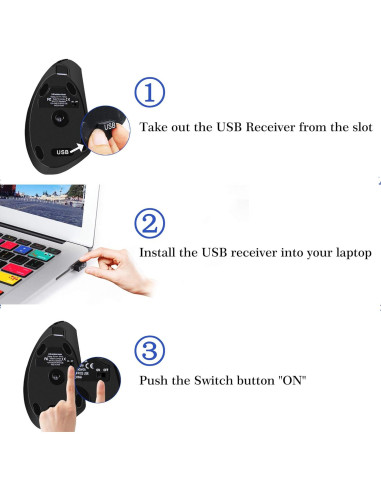 Ratón Inalámbrico Ergonómico More&Better Vertical 800-1600 DPI