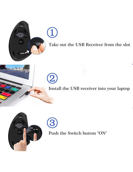 Ratón Inalámbrico Ergonómico More&Better Vertical 800-1600 DPI