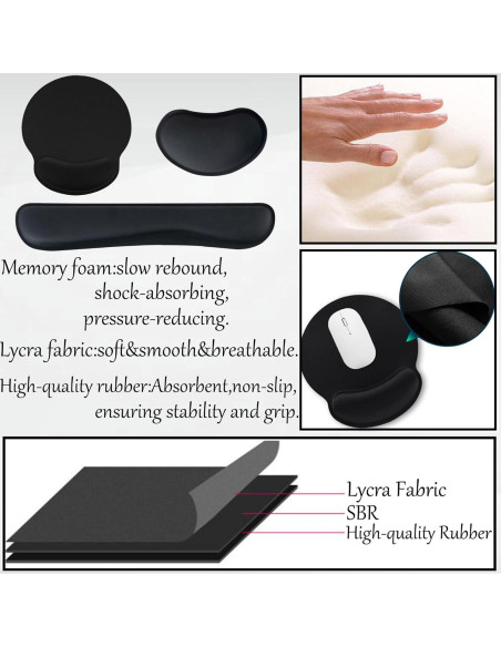 Juego de 4 Soportes de Teclado Acrílico con Almohadillas Ergonómicas Juego de 4 Soportes de Teclado Acrílico con Almohadillas Ergonómicas