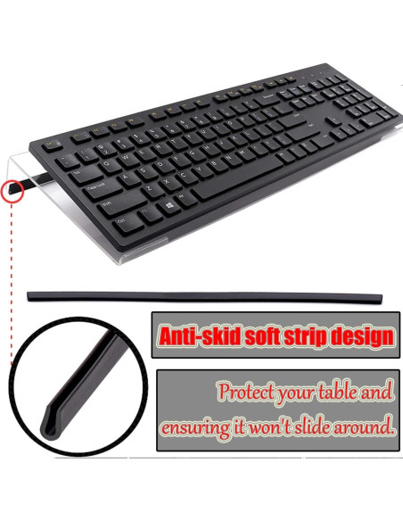 Juego de 4 Soportes de Teclado Acrílico con Almohadillas Ergonómicas Juego de 4 Soportes de Teclado Acrílico con Almohadillas Ergonómicas