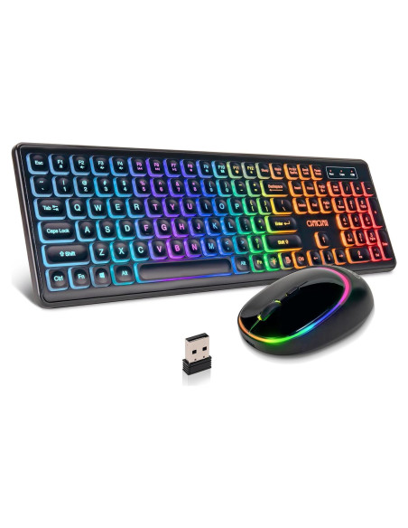 Combo Teclado y Ratón Inalámbrico CHONCHOW Retroiluminado USB-C Combo Teclado y Ratón Inalámbrico CHONCHOW Retroiluminado USB-C