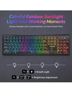 Combo Teclado y Ratón Inalámbrico CHONCHOW Retroiluminado USB-C 2