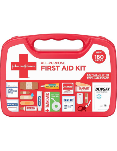 Kit de Primeros Auxilios Johnson & Johnson 160 piezas + Vendajes 280 ct