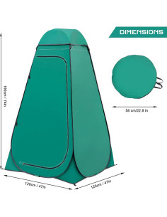 Carpa de Ducha Plegable BRIAN & DANY 120x120x190 cm Verde 2