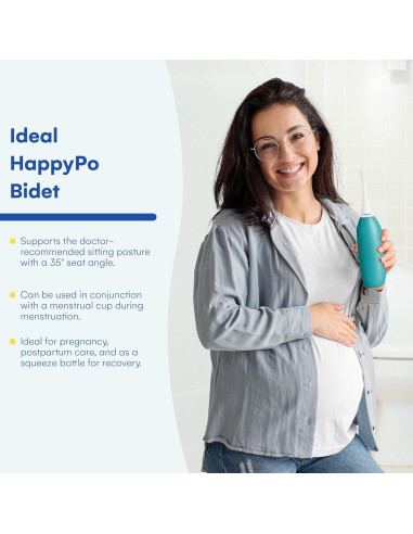 Bidet Portátil HappyPo XL Turquesa - 50% Más Volumen
