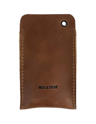 Funda de bolsillo EDC Hide & Drink en cuero de grano completo